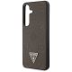 6. Guess Grained Hot Stamp Peony Pattern Triangle Logo MagSafe Case for Samsung Galaxy S25 - Brown