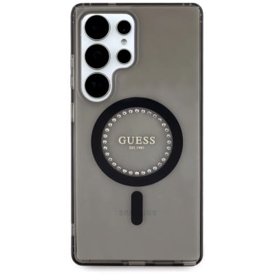 3. Guess Rhinestones Printed Classic Logo MagSafe Samsung Galaxy S25 Ultra case black