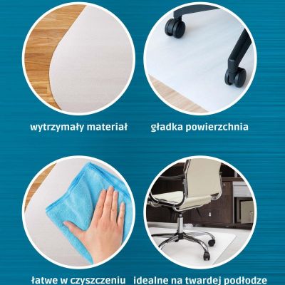 2. PE FLOOR PROTECTION UNDERLAY FOR OFFICE CHAIR 90x90CM ALPINA