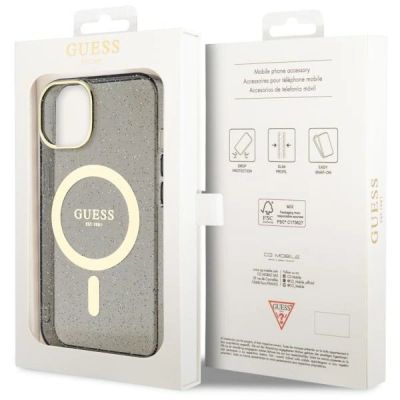 8. Guess GUHMP14MHCMCGK iPhone 14 Plus 6.7" black/black hardcase Glitter Gold MagSafe