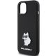 6. Karl Lagerfeld Silicone Choupette Metal Pin case for iPhone 15 Plus / 14 Plus - black