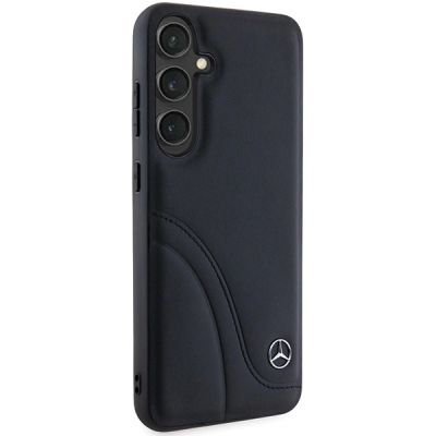 4. Mercedes Leather Curved Stitches case for Samsung Galaxy S24 - black
