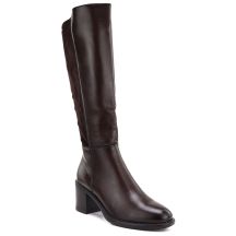 Women's high-heeled stretch boots, brown, Vinceza 58652