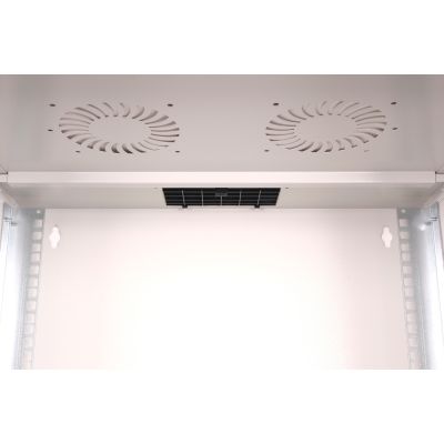 5. 19" 7U wall-mounted network cabinet, SOHO PRO 370 x 540 x 400 mm, glass door, gray, unassembled, 60 kg
