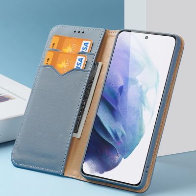 10. Dux Ducis Hivo Leather Flip Cover Genuine Leather Wallet For Cards And Documents Samsung Galaxy S22 + (S22 Plus) Blue