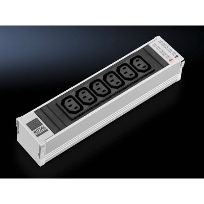 Rittal DK 7856.080 6-way power strip, internal, black, grey