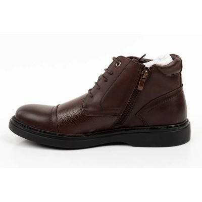 3. Lee Cooper men's shoes elegant brown leather insulated ankle boots