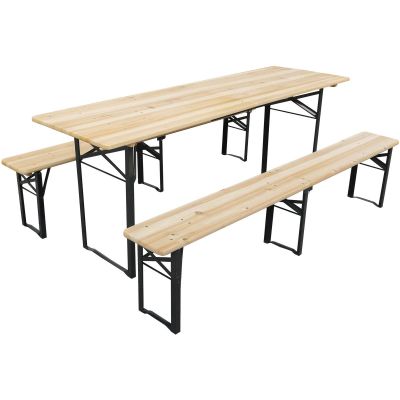 5. PICNIC BAR SET - WOODEN TABLE AND 2 BENCHES - FOLDABLE