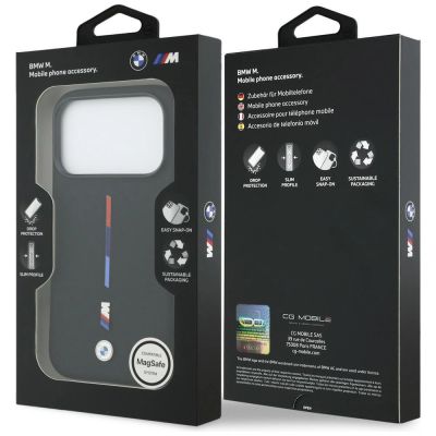 8. BMW M Silicon Tricolor Line MagSafe Case for iPhone 17 Pro - Black