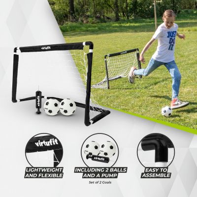 10. VIRTUFIT CHILDREN'S SOCCER GOAL SET WITH 2 BALLS AND PUMP - SOCCER GOALS - 92
