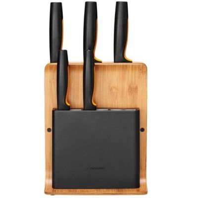 2. Knife Block with Holes Bamboo, Plastic, Stainless Steel Wood Fiskars 1057552