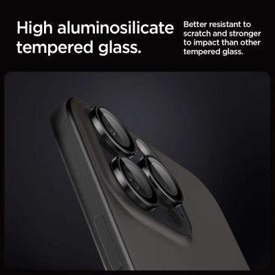 17. Spigen Glas.tR EZ Fit Optik Camera Protector for iPhone 14 Pro / Pro Max / 15 Pro / Pro Max / 16 Pro / Pro Max 17 Pro / 17 Pro Max - Black 2 pcs.