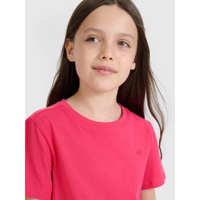 3. Regular plain girls' T-shirt 4F 4FJWSS25TTSHF2177-55S