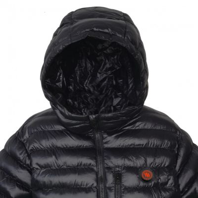 4. GLOVII Heated Men’s Hooded Jacket, Insulated with Synthetic Down, XL, Black, Battery, Charger and Storage Bag, GTMBXL