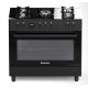 5. Ravanson KWGE-K90 GLASS black gas-electric cooker