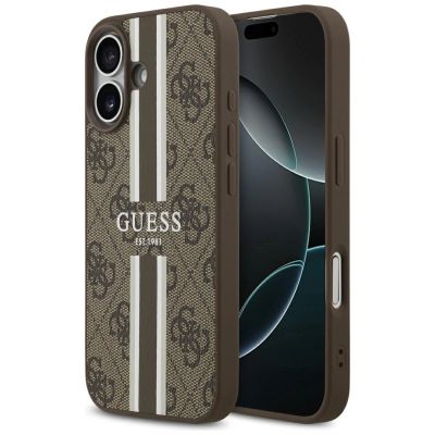 Guess 4G Printed Stripes MagSafe case for iPhone 17 - brown
