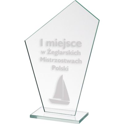 Engraved glass trophy