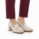 5. Women's beige heeled moccasins Potocki SZ12783