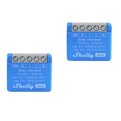 4. Shelly 1 Mini Gen4 Smart WiFi Controller, 2 pcs