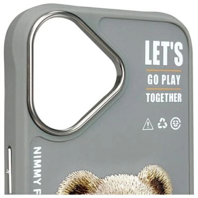 5. Nimmy Cool&Cute 2.0 Bear Case for iPhone 16 - Gray