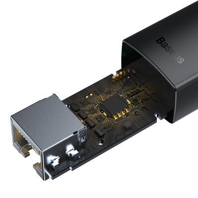 8. Baseus Lite Series external network card USB Type C - RJ-45 1Gbps (1000Mbps) black (WKQX000301)