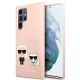 Karl Lagerfeld Silicone Ikonik Karl & Choupette Case for Samsung Galaxy S22 Ultra - Light Pink