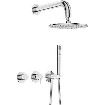 Concealed shower set with shower head - with horizontal tap