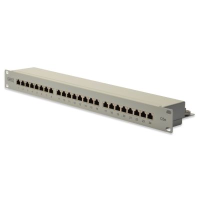 3. Digitus Patch Panel 19'' 24x RJ45, LSA level, cat.5e, shielded, 1U, gray, cable guide