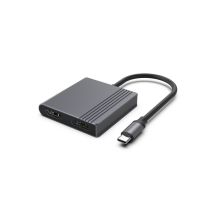 GEMBIRD USB-C TO HDMI + DP ADAPTER 4K 60HZ, BLACK