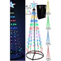 DECORATIVE CHRISTMAS TREE 154 LED RGB 150 CM BLACK