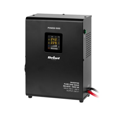 2. Rebel POWER-1000 Wall-Mounted Emergency Power Supply - pure sine wave inverter with charging function 12V 230V 1000VA/700W