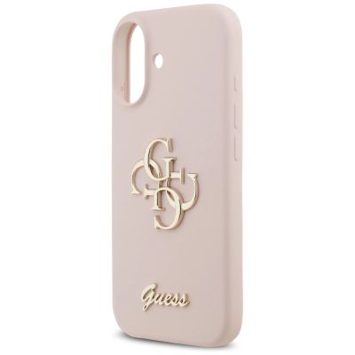 6. Guess Silicone Big 4G Script Case for iPhone 17 - Pink