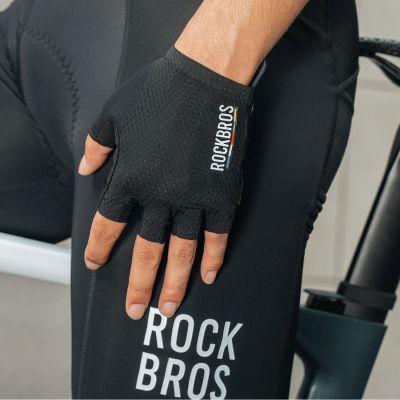 6. Rockbros TLS004 ROAD TO SKY Short Shock Absorbing Cycling Gloves S - Black