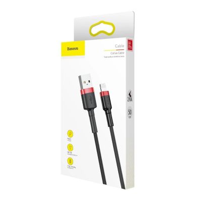 9. Baseus Cafule USB-A / Lightning 2.4A QC 3.0 cable 0.5 m - black and red