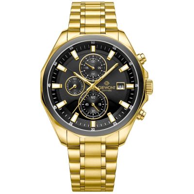Men's Watch Giewont Chronograph Sapphire Gold Black GW7290-B4