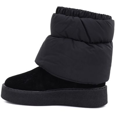 3. Black leather platform snow boots Big Star UU274731