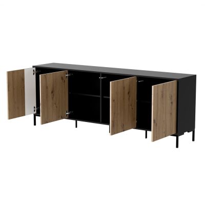 2. MERCI chest of drawers 200x40x74 black/artisan oak