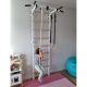 24. GYMNASTIC WOODEN AND METAL WALL BAR WITH METAL BAR AND ACCESSORIES FOR CHILDREN BENCHK 721W A076