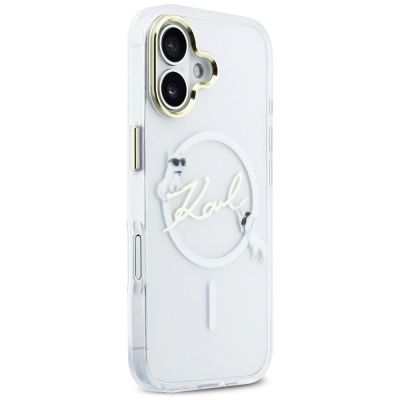 4. Karl Lagerfeld IML Choupettes Karl Script Logo MagSafe iPhone 17 Case - Clear
