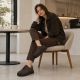 9. Women's leather platform sneakers, brown, Filippo DP6119