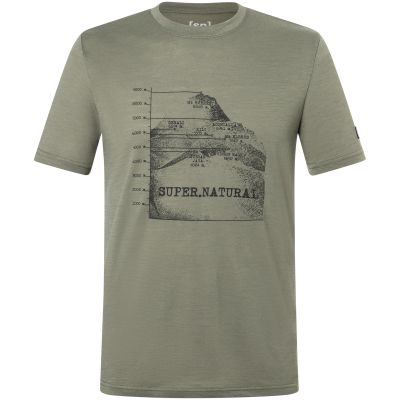 SUPER.NATURAL M 7 Peaks Tee Men's Short-Sleeve T-Shirt, Green
