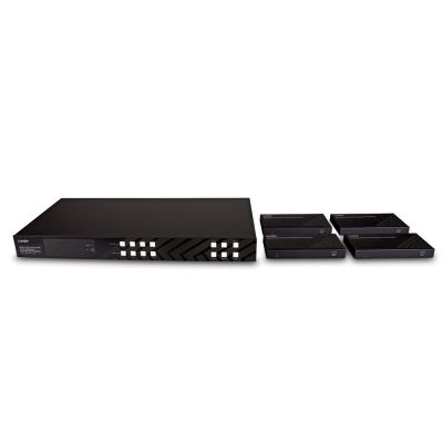 6. Lindy 38345 AV Extender AV Transmitter and Receiver Black