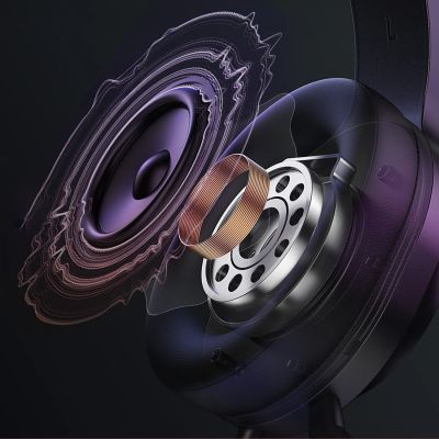 8. QCY V200 Pro Wired Gaming Headphones with 7.1 Sound and Detachable Microphone - Black