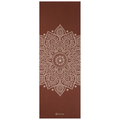 7. Gaiam Intense Rust Sundial Flower Yoga Mat 5mm 65733