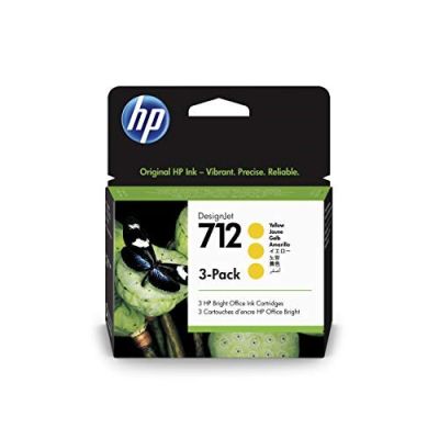 3. HP 712 DesignJet 3-Pack Yellow Ink Cartridges 29ml