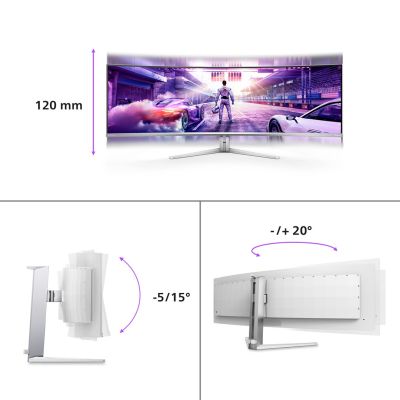 53. Philips Evnia 8000 49M2C8900L/00 computer monitor 124.2 cm (48.9") 5120 x 1440 px Dual QHD QD-OLED White