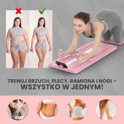 9. Extralink | Pilates Board | pink, reformer for abdominal exercises and push-ups