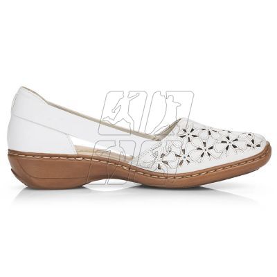 11. Rieker W RKR442B openwork leather shoes, white