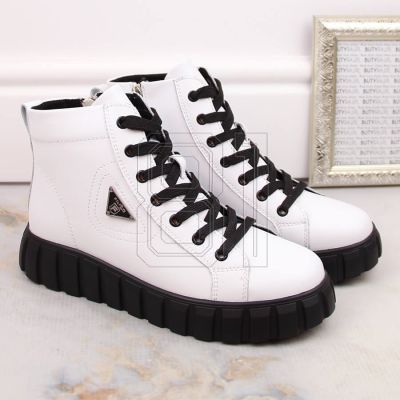 4. Filippo W PAW382B white leather platform ankle boots
