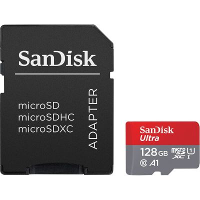 2. SanDisk Ultra microSD 128GB + SD-adapter.